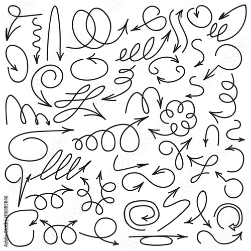 Set of hand-drawn arrows (black)