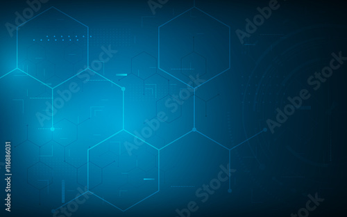 abstract hexagon molecular structure pattern technology innovation concept background