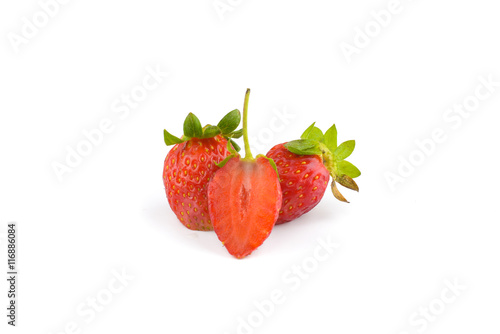 Fototapeta Naklejka Na Ścianę i Meble -  strawberries close up on white background