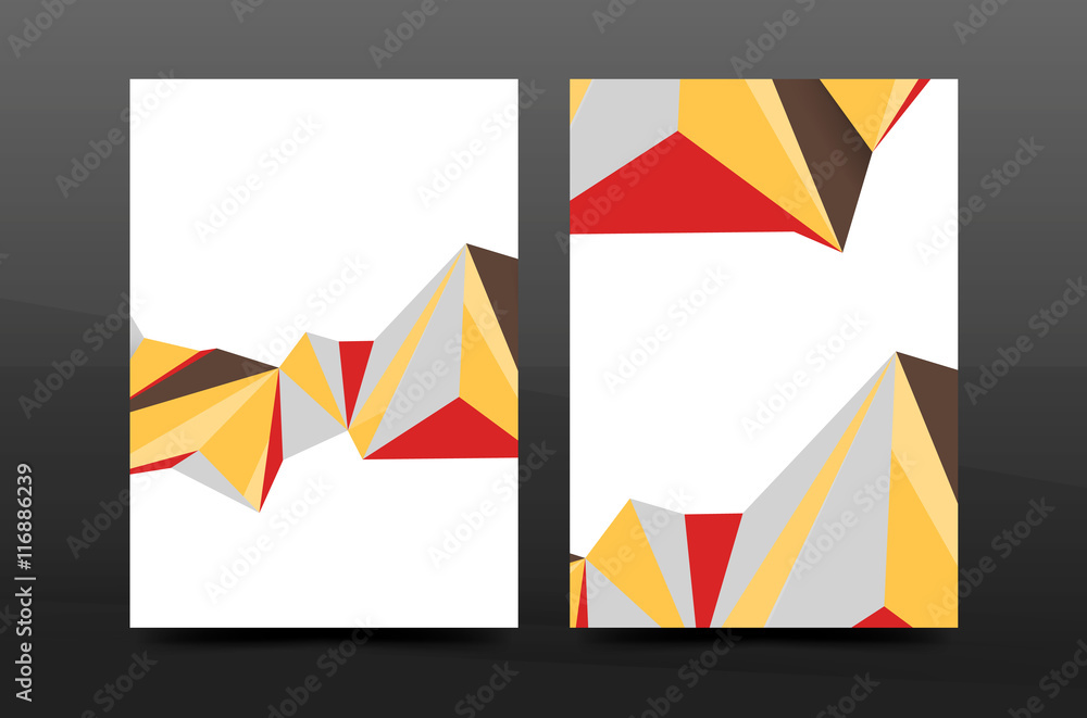 3d triangle shapes. Business annual report cover 3d triangle shapes. Business annual report cover