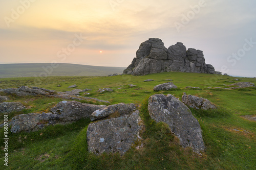 Haytor in Dartmoor national Park during sunrise