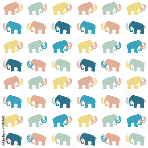 Mammoth silhouettes seamless