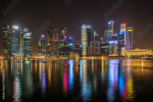 Landscape of the Singapore financial district and business build © martinhosmat083