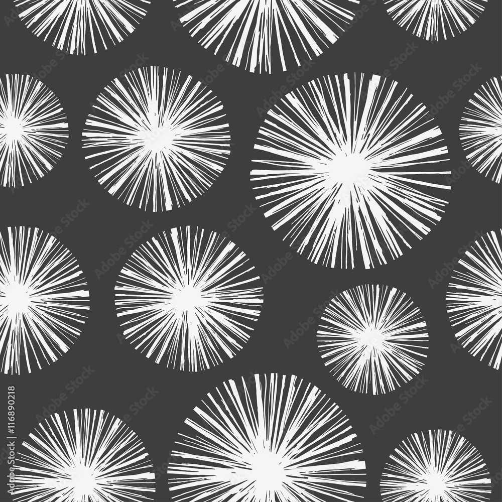 Bright floral seamless pattern with hand drawn dandelions Bright floral seamless pattern with hand drawn dandelions