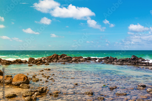 Fototapeta Naklejka Na Ścianę i Meble -  Beautiful landscape tropical rocky beach.