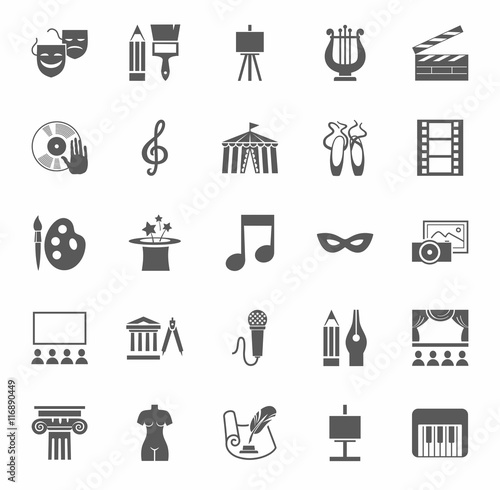 Culture and art, icons, monochrome. 
