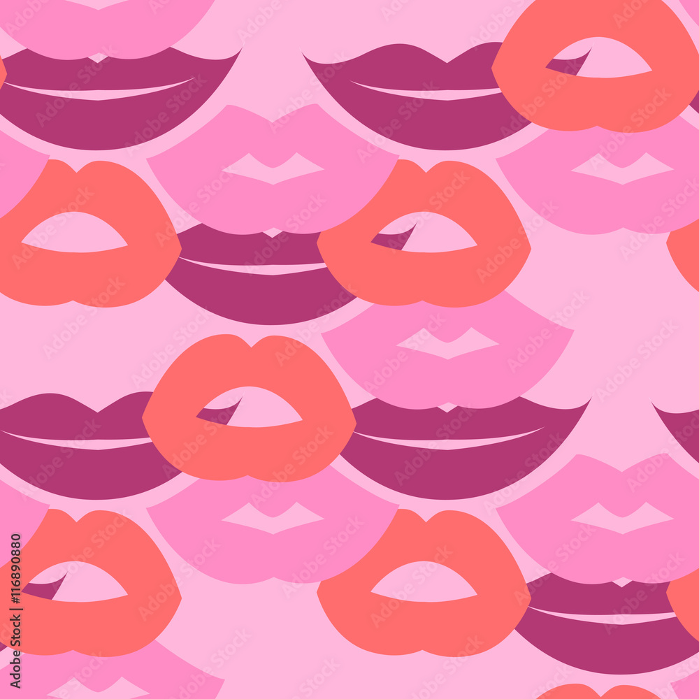 Vector seamless background. lips prints Vector seamless background. lips prints