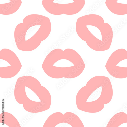 Vector seamless background. lips prints