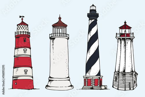 Ligthhouses vector collection