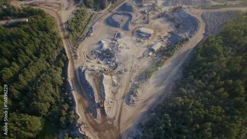 aerial view of a sandstone quarry