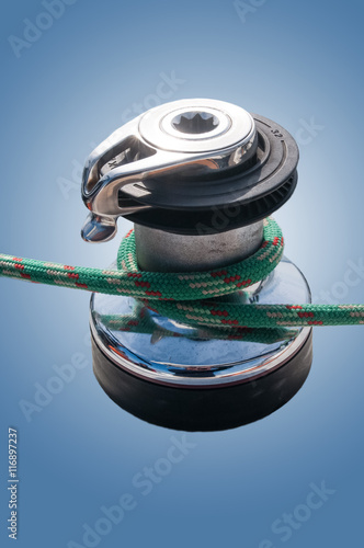 Winch of a sailing boat