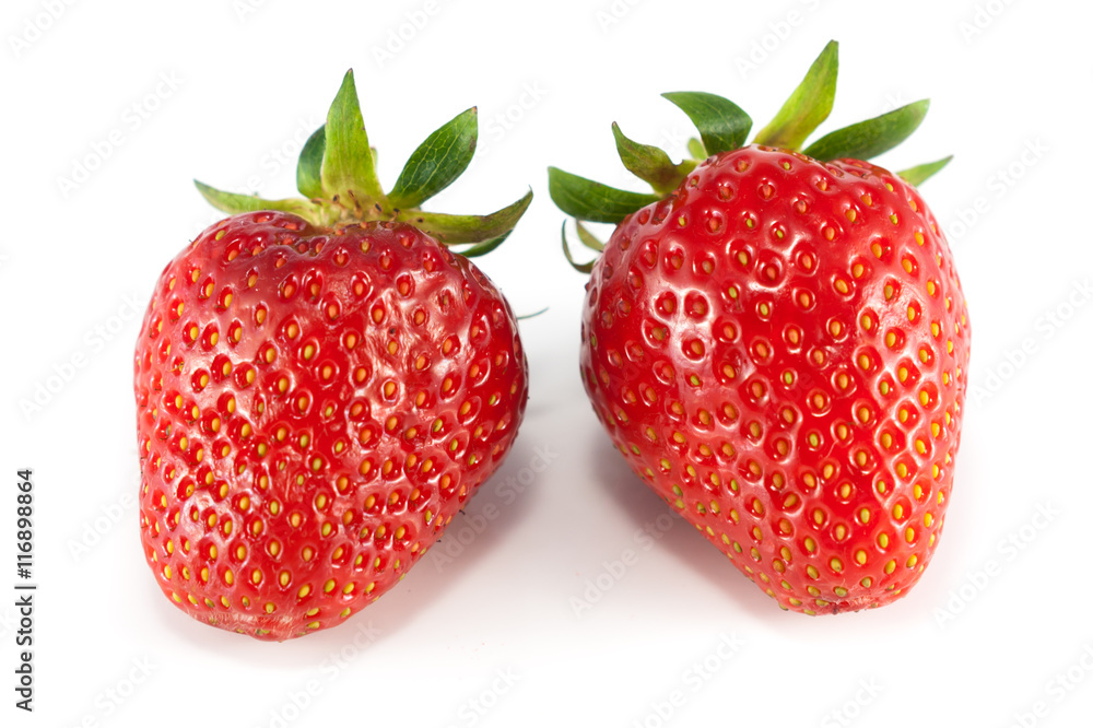 Two strawberries close up Two strawberries close up