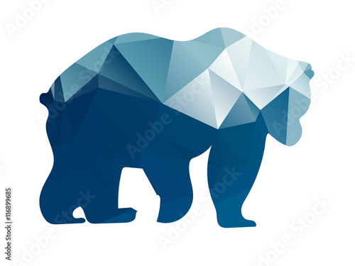 Silhouette a bear of geometric shapes