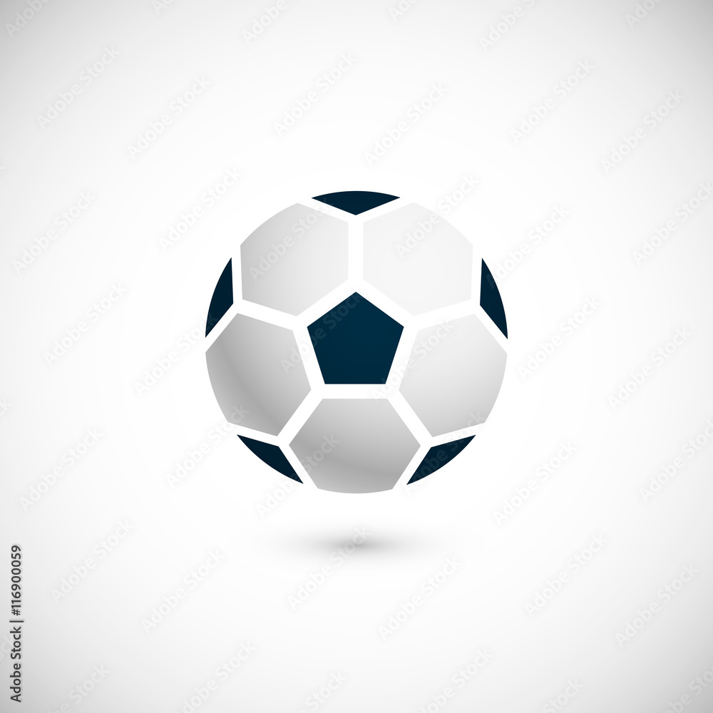 Icon of soccer / football ball. Isolated on white background. Vector illustration, eps 10. Icon of soccer / football ball. Isolated on white background. Vector illustration, eps 10.