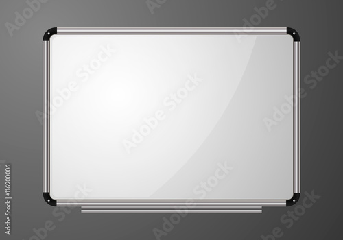 White board isolated over grey background. Vector illustration.