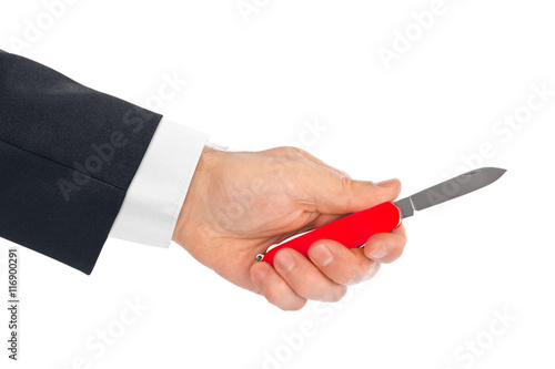 Hand with knife multitool