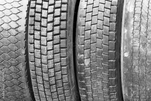Old worn used car tires