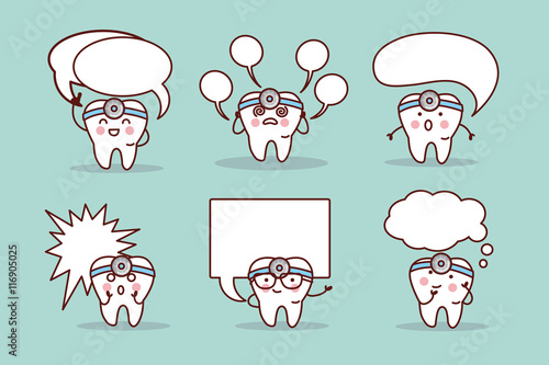 cute cartoon tooth and dentist