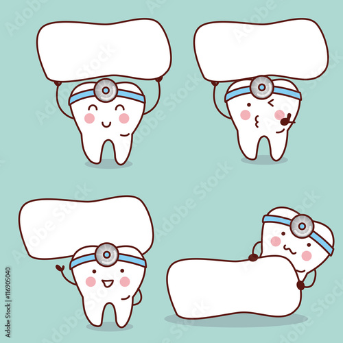 cute cartoon tooth and dentist