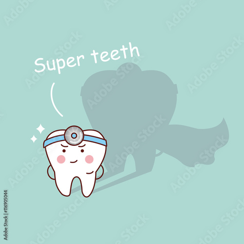 Super health cartoon tooth