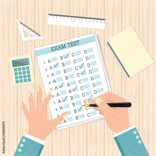 School exam test results.