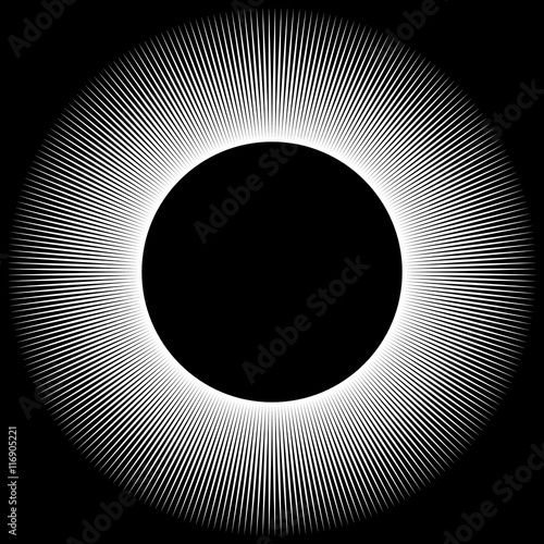 Egy geometric illustration with sharp radial lines. abstract mon