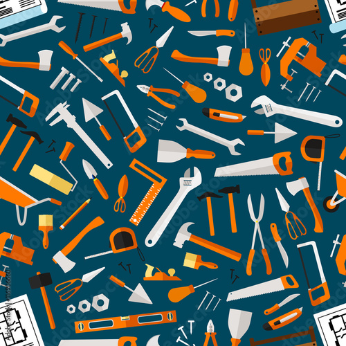 Construction and repair tools seamless wallpaper