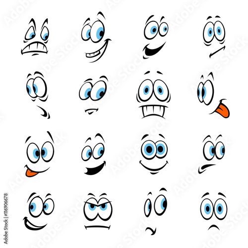 Cartoon eyes with expressions and emotions