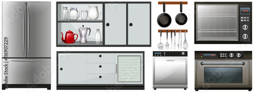 Kitchen appliances and furniture