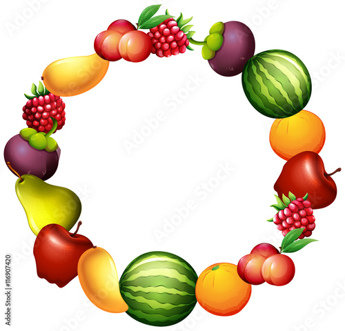 Frame design with fresh fruits