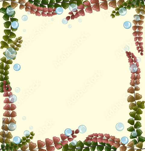 Frame design with seaweeds and bubbles