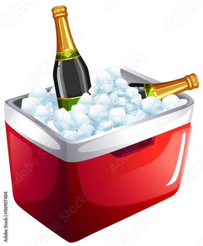 Wine bottles in ice bucket