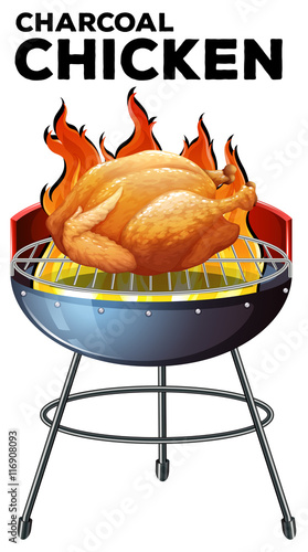 Roasted chicken on the grill