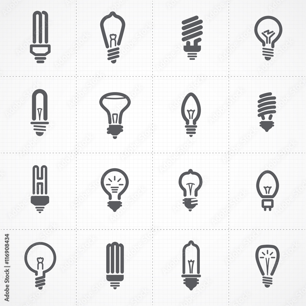 Light bulbs. Bulb icon set Light bulbs. Bulb icon set