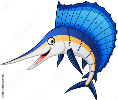 Illustration of marlin fish cartoon