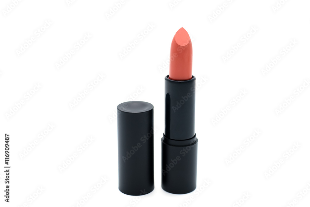 Matte brick orange lipstick isolated on white background Matte brick orange lipstick isolated on white background