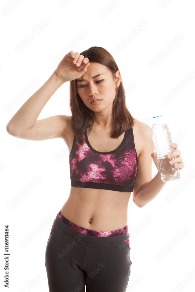 Beautiful Asian healthy girl with bottle of drinking water. Beautiful Asian healthy girl with bottle of drinking water.