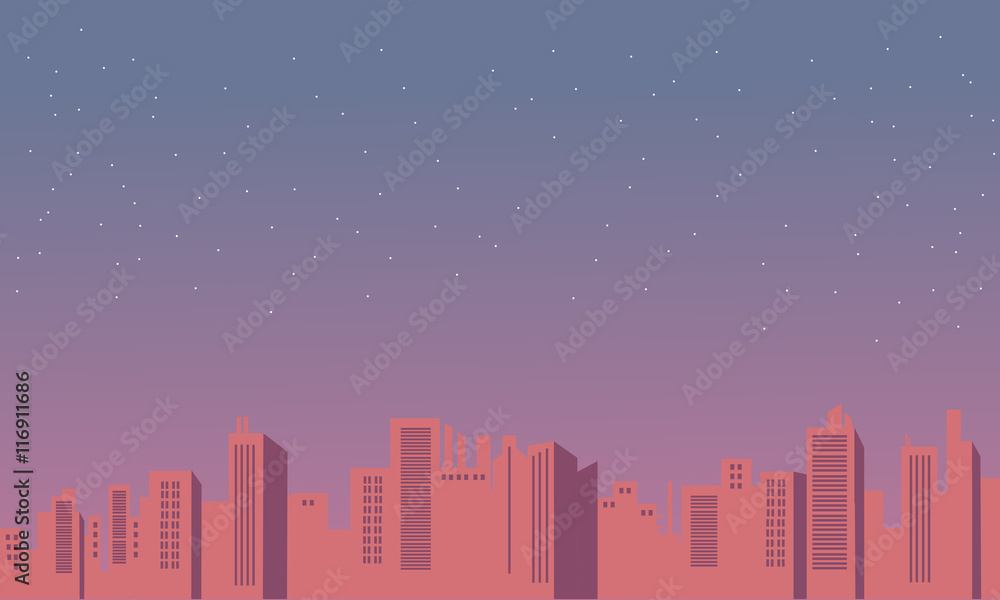 Silhouette of many buuildings vector