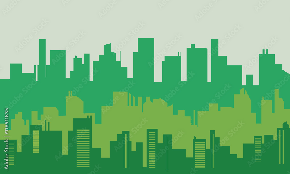 Big city silhouettes vector illustration Big city silhouettes vector illustration