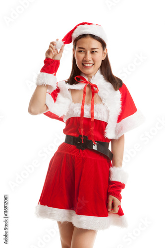 Asian Christmas Santa Claus girl.