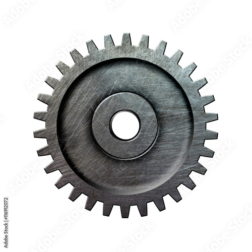 metal gear on isolated white background.