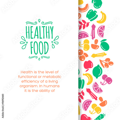 Healty food background representing