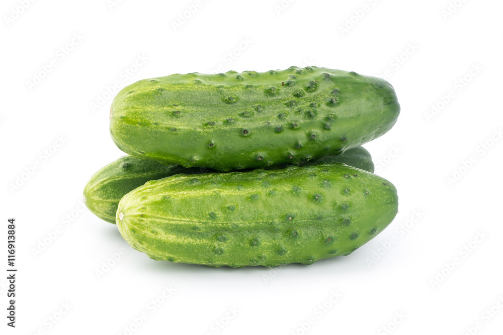green cucumbers isolated on white background green cucumbers isolated on white background