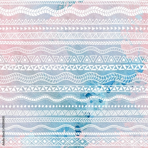 Seamless pattern. Geometric strip. Ethnic and tribal motifs. Wat