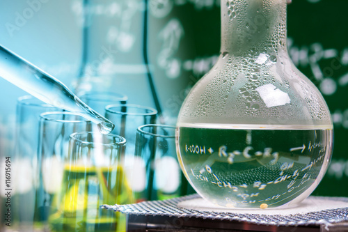 Laboratory glassware, research and development concept 
