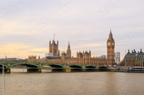 Big Ben and Houses of Parliament in London