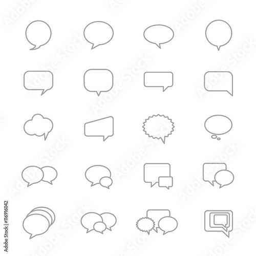 Speech Bubble Icons Line Set Of Vector Illustration