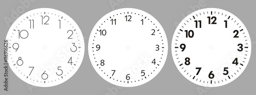 Clock dial vector. Time indication.