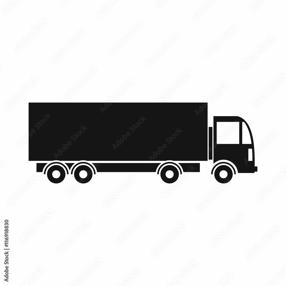 Truck icon in simple style isolated on white background. Transport symbol Truck icon in simple style isolated on white background. Transport symbol