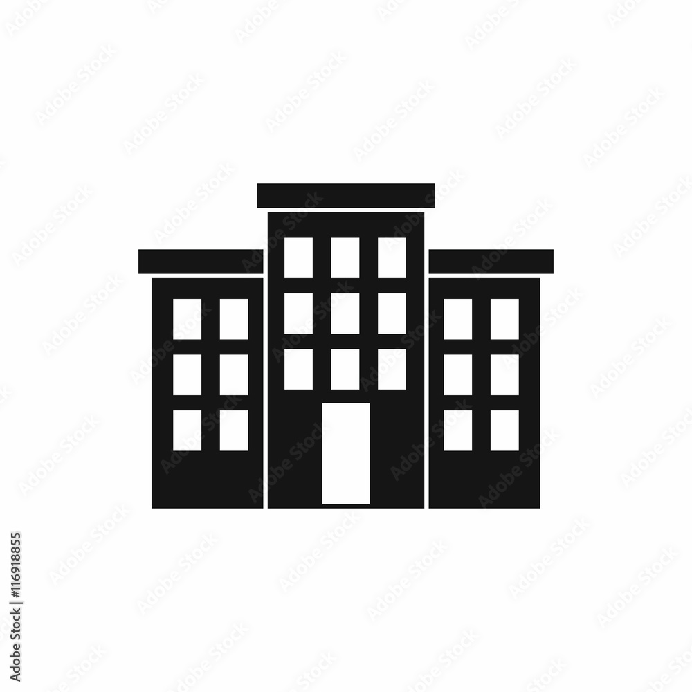 Building icon in simple style isolated on white background. Structure symbol Building icon in simple style isolated on white background. Structure symbol